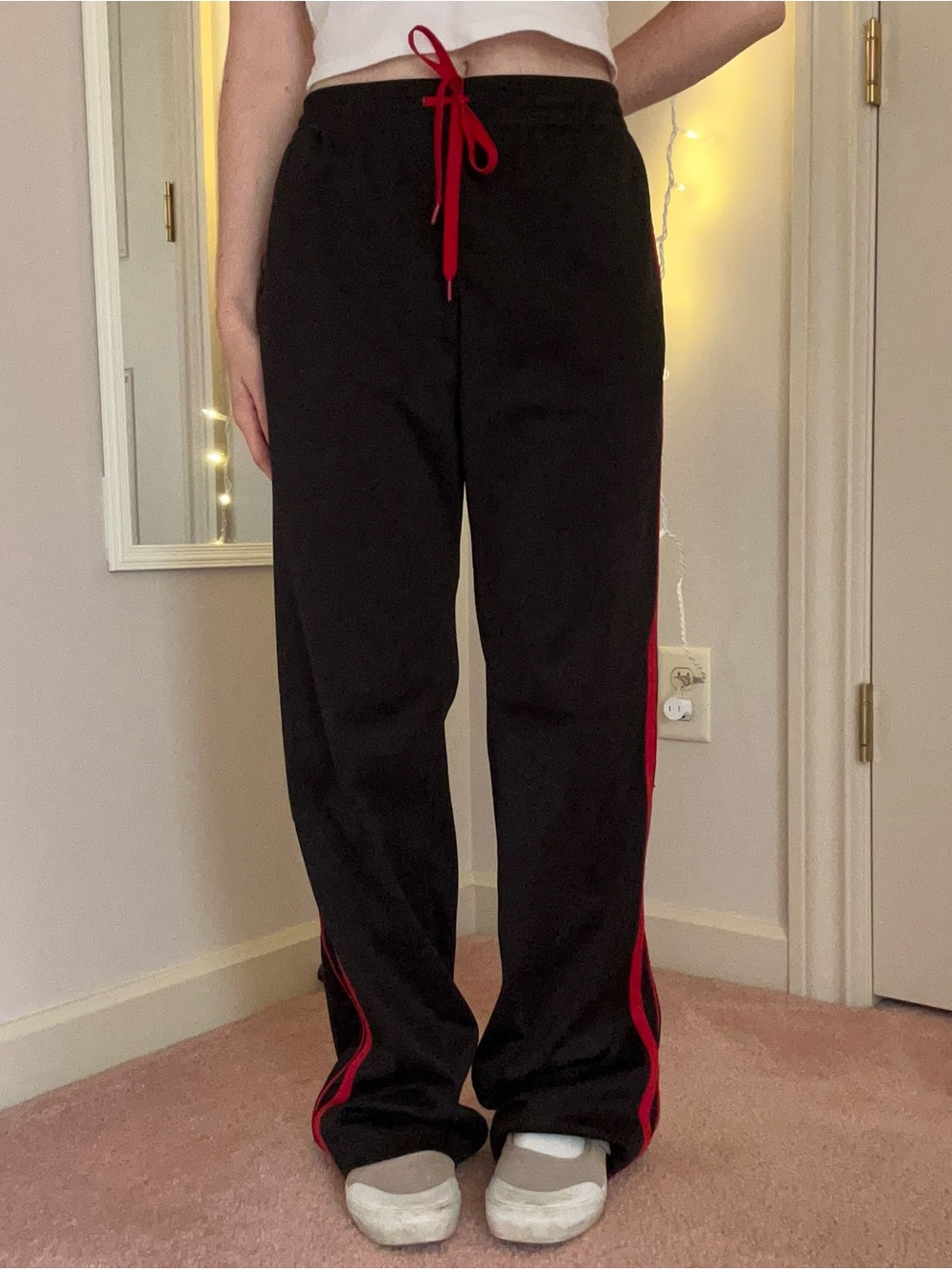Black and Red Athletic Pants